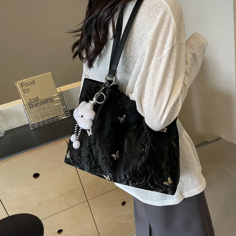 Safiya Synthetic Leather Tote Bag Shopping Bag Shoulder Bags Women's Black/White-1