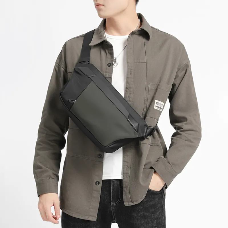 Safiya Fabric Sling Bag Medium Size Men's Black-4