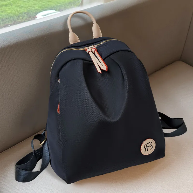 Safiya Fabric Backpack Regular Unisex Dark Blue-4