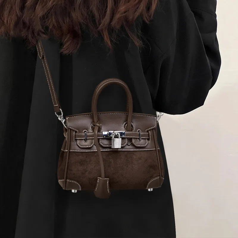 Safiya Fabric With Synthetic Leather Handbag Women's Brown/Coffee-6