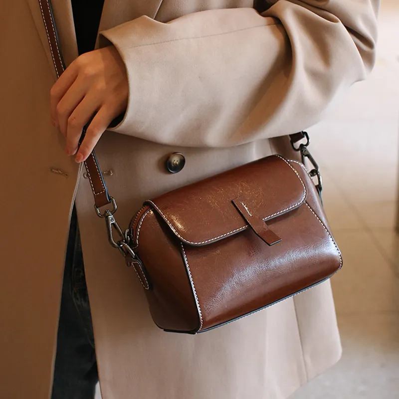 Safiya Synthetic Leather Crossbody Bag Regular Women's Brown-6