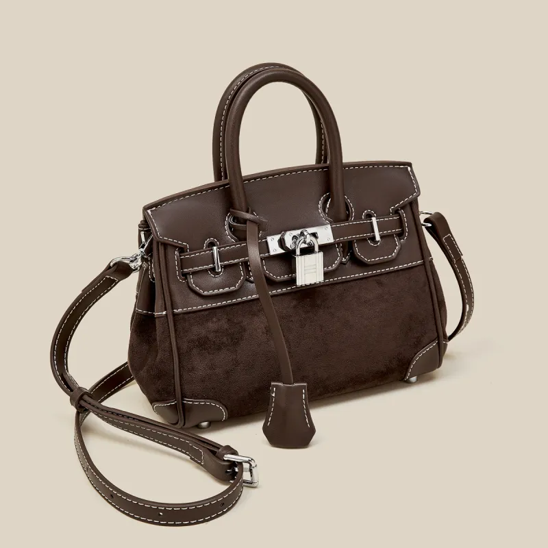 Safiya Fabric With Synthetic Leather Handbag Women's Brown/Coffee-9