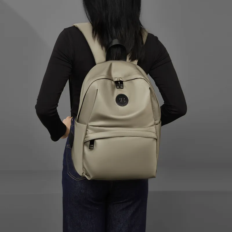 Safiya Fabric, Synthetic Leather Backpack Large Size Unisex Multicolor-9