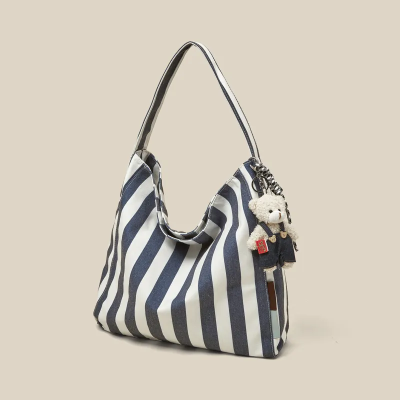Safiya Fabric Tote Bag, Shoulder Bag Women's Sky Blue-2