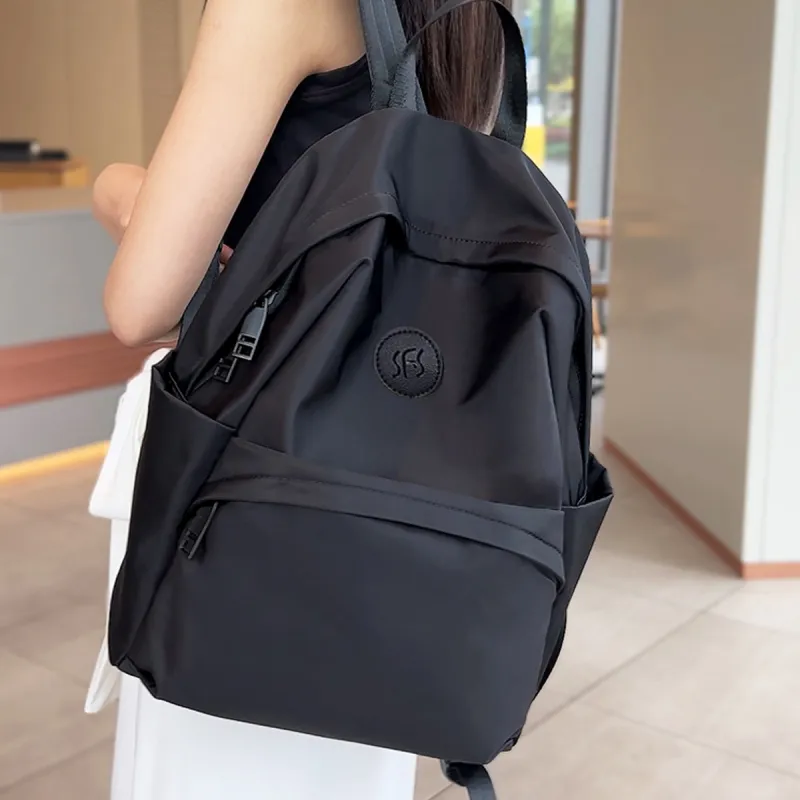 Safiya Fabric, Synthetic Leather Backpack Large Size Unisex Multicolor-5