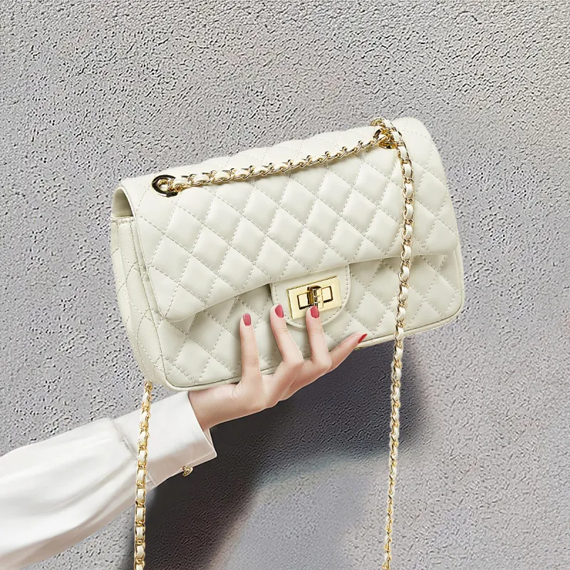 Safiya Cow Leather Shoulder Bag, Crossbody Bag Women's White-4