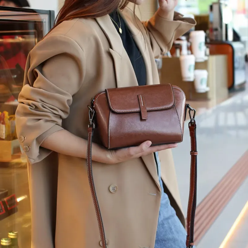 Safiya Synthetic Leather Crossbody Bag Regular Women's Brown-3