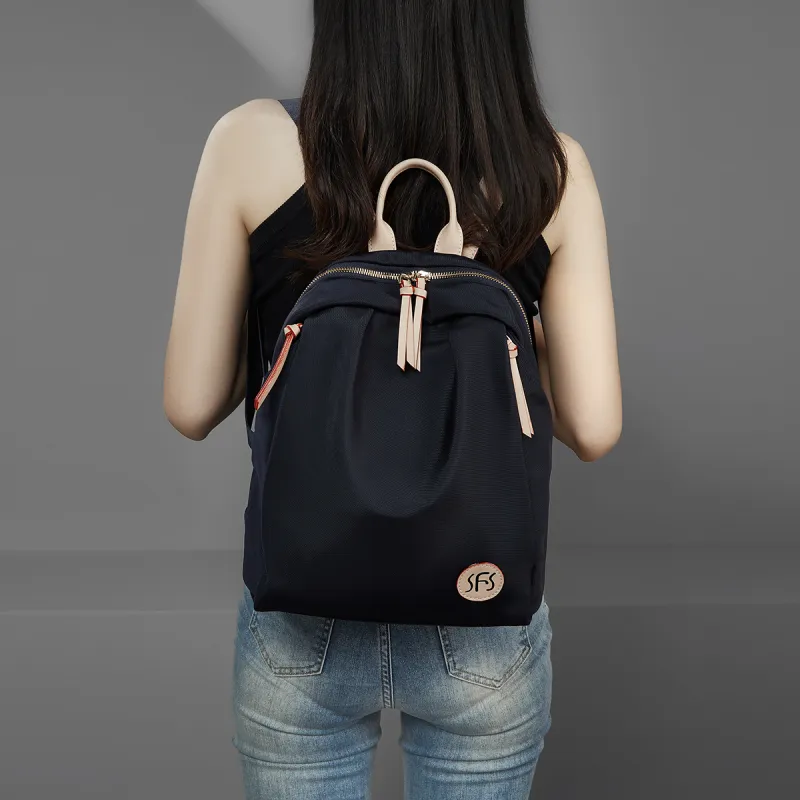Safiya Fabric Backpack Regular Unisex Dark Blue-1