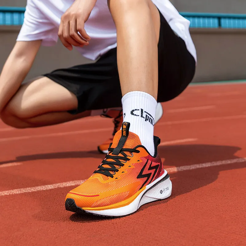 LPMX Cushioned Wear Resistant Lightweight Low Top Running Shoes Outdoor Sports Shoes Men's Black Orange-6