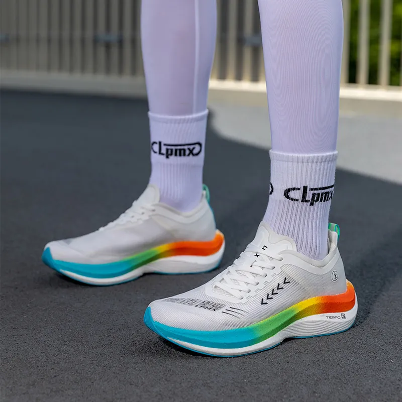 LPMX Breathable Lightweight Rebound Low Top Long Distance Running Running Shoes Men's White-6