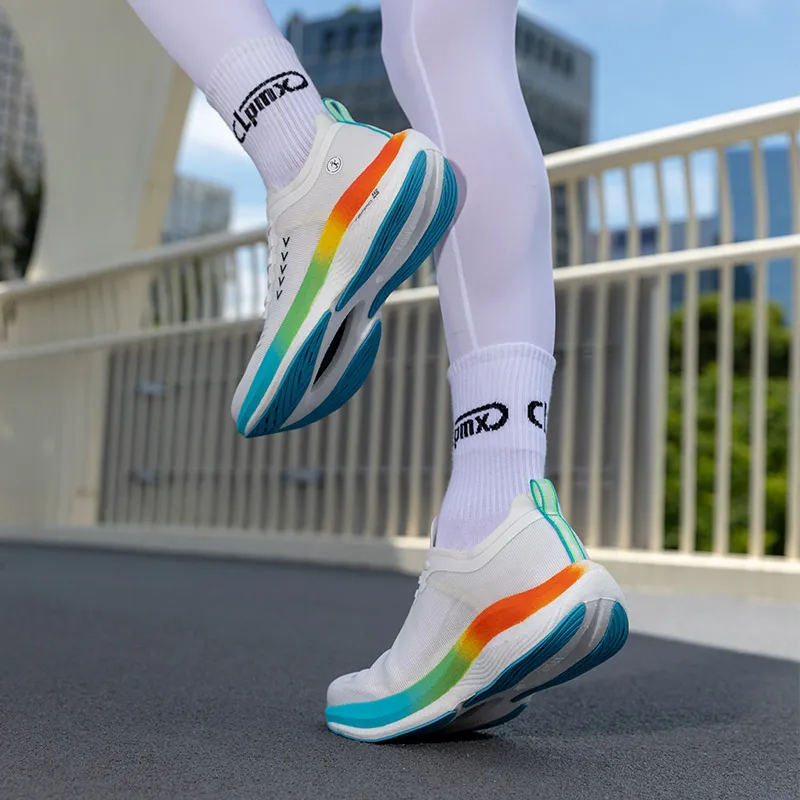 LPMX Breathable Lightweight Rebound Low Top Long Distance Running Running Shoes Men's White-8