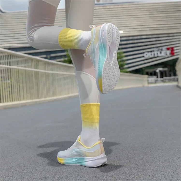 LPMX Running Shoes Women's Low Top Cream Yellow-7
