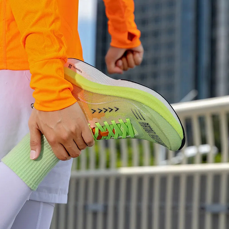 LPMX Rebound Support Wear Resistant Lightweight Breathable Slip Resistant Low Top Running Shoes Men's Orange Green-7