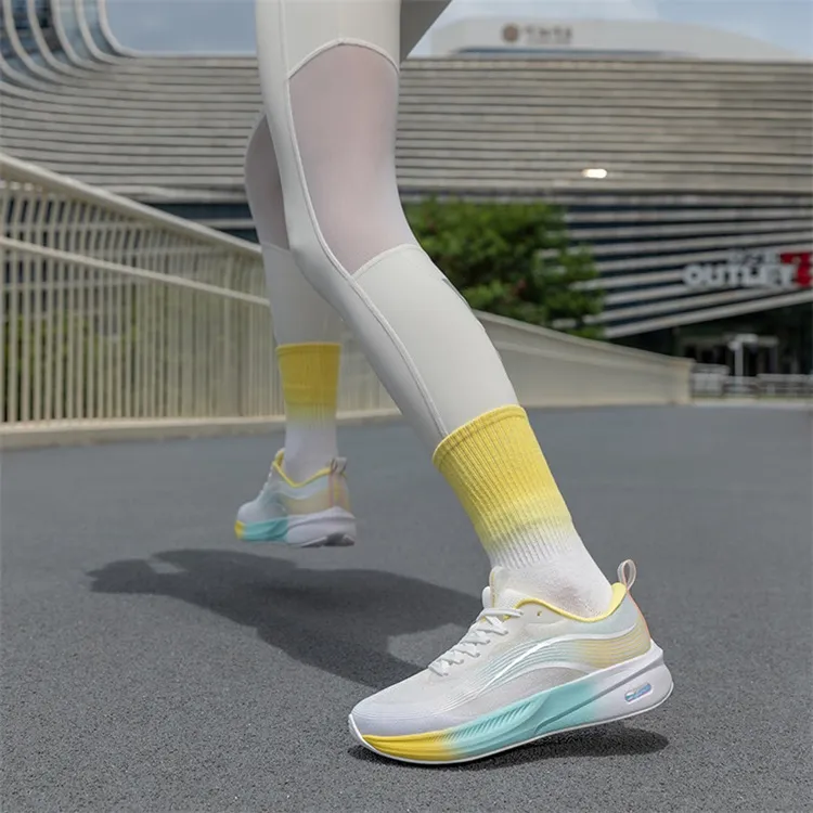 LPMX Running Shoes Women's Low Top Cream Yellow-8