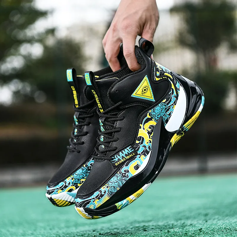 JSWEI Anti-Slip Wear-Resistant Mid-Top Basketball Shoes Men's-10