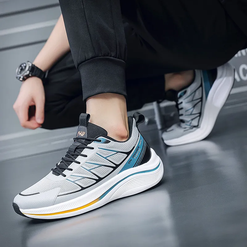 JSWEI Cushioned Slip Resistant Abrasion Resistant Low Top Long Distance Running Running Shoes Men's-9