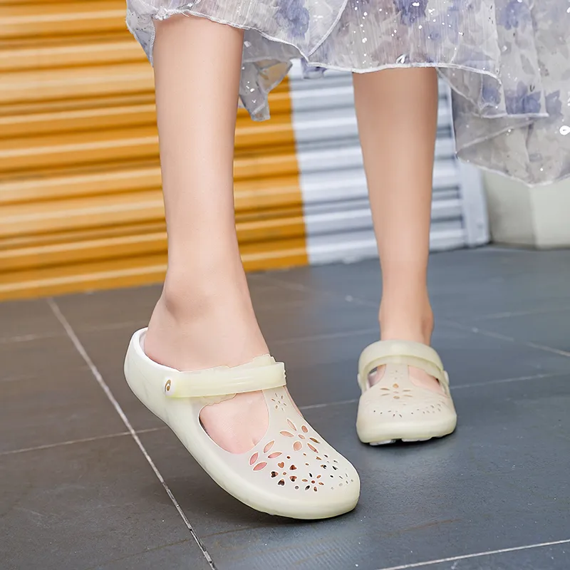 JSWEI Slip Resistant Odor Resistant Abrasion Resistant Wrap toe Slippers Women's-12