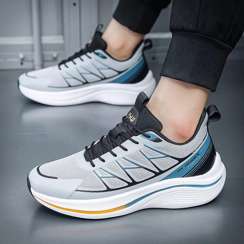 JSWEI Cushioned Slip Resistant Abrasion Resistant Low Top Long Distance Running Running Shoes Men's-11