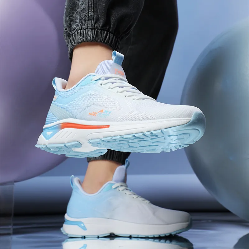 JSWEI Cushioned Slip Resistant Water Resistant Low Top Casual Running Shoes Men's White Shallow Moon-4