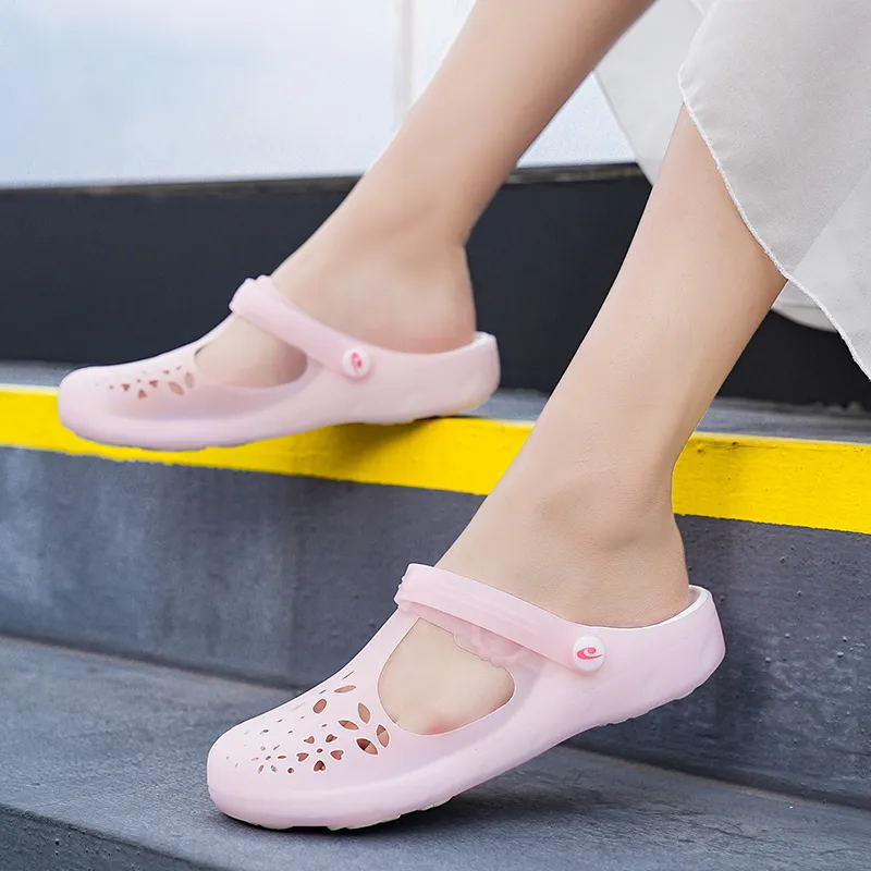 JSWEI Slip Resistant Odor Resistant Abrasion Resistant Wrap toe Slippers Women's-2