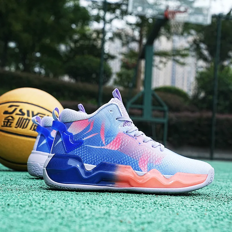 JSWEI Cushioned Slip-Resistant Abrasion-Resistant High-Top Basketball Shoes Men's-11