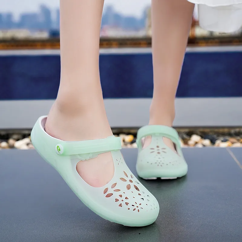 JSWEI Slip Resistant Odor Resistant Abrasion Resistant Wrap toe Slippers Women's-7