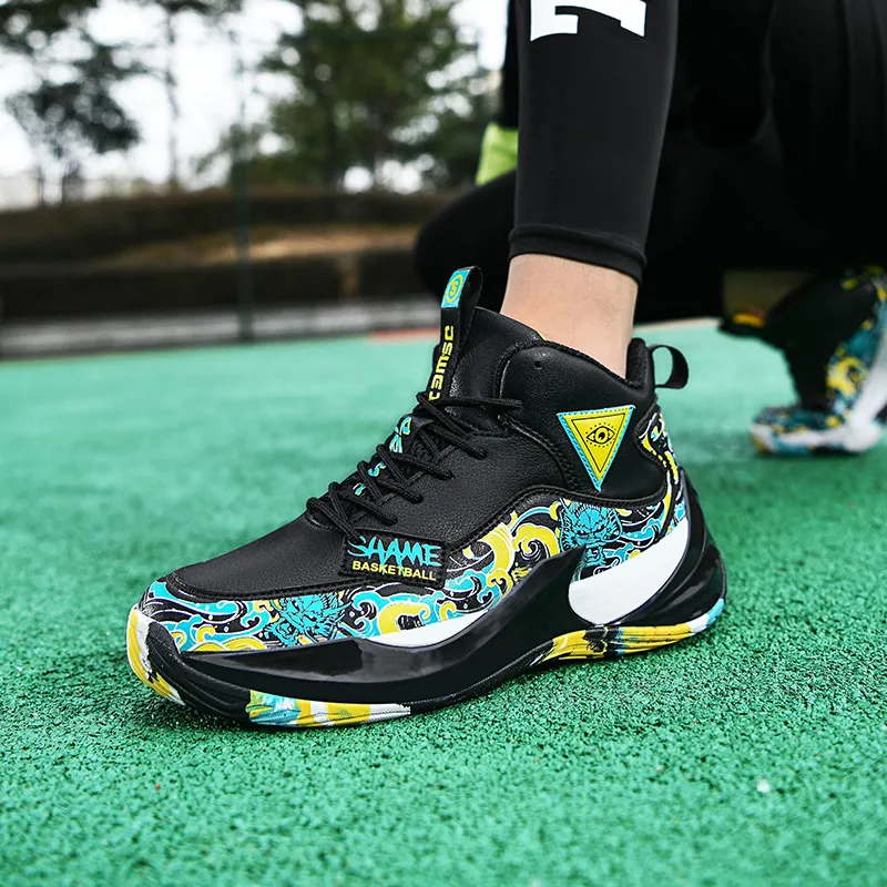 JSWEI Anti-Slip Wear-Resistant Mid-Top Basketball Shoes Men's-11