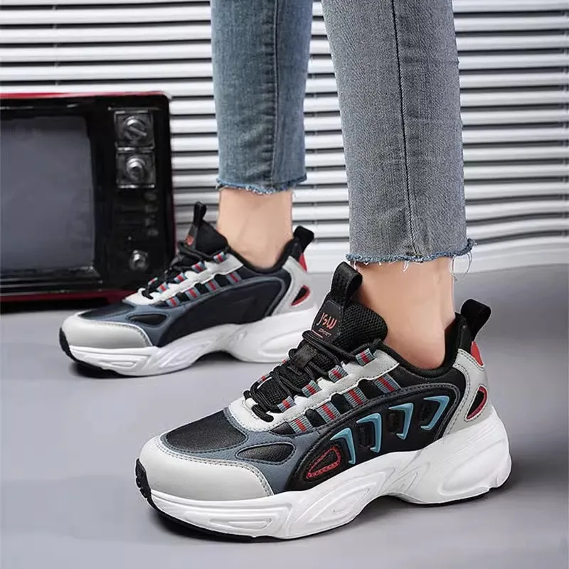 JSWEI Non slip Wear resistant Shock Absorption Low Top Casual Running Shoes Women's-5