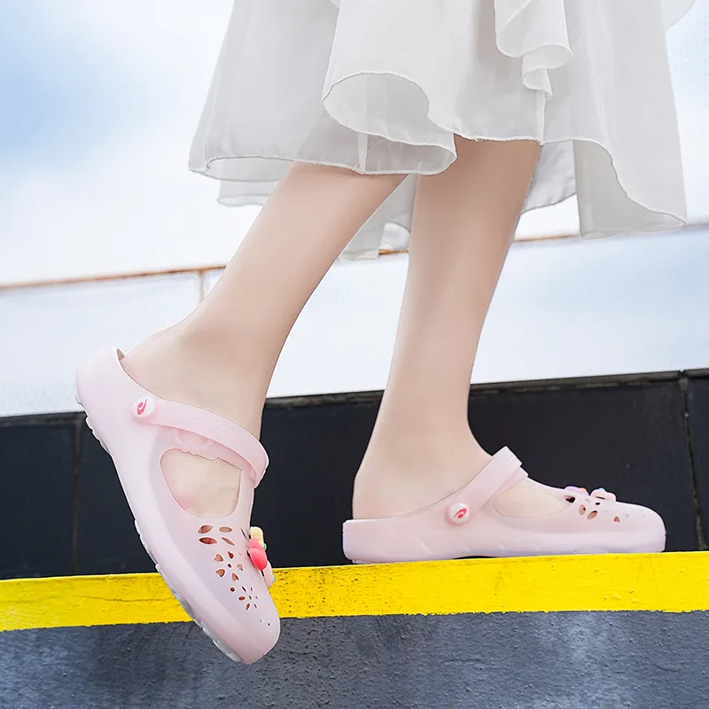 JSWEI Abrasion Resistant Slip Resistant Wrap toe Slippers Women's-2
