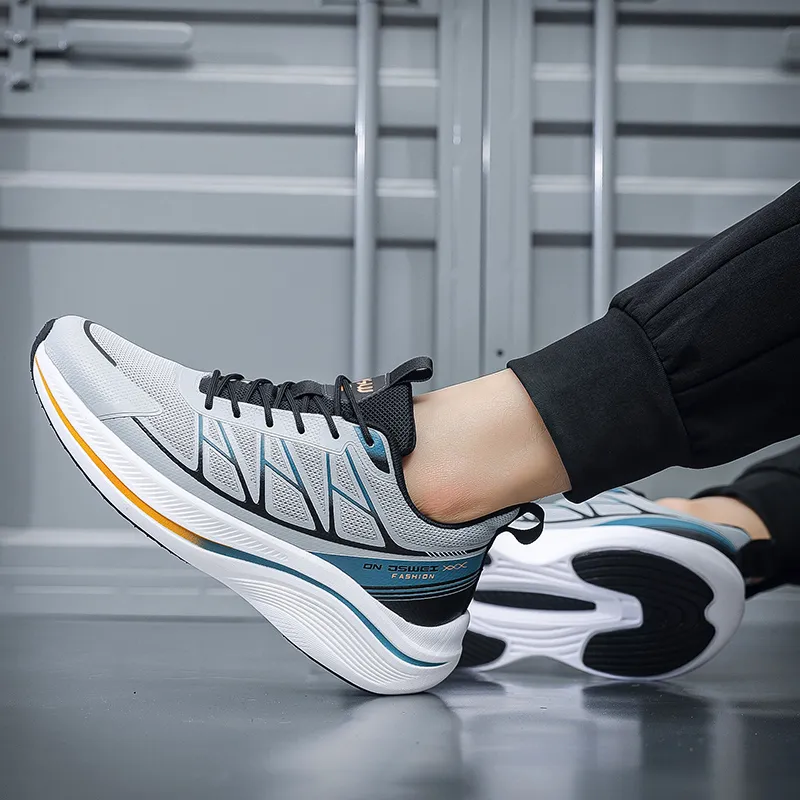 JSWEI Cushioned Slip Resistant Abrasion Resistant Low Top Long Distance Running Running Shoes Men's-8