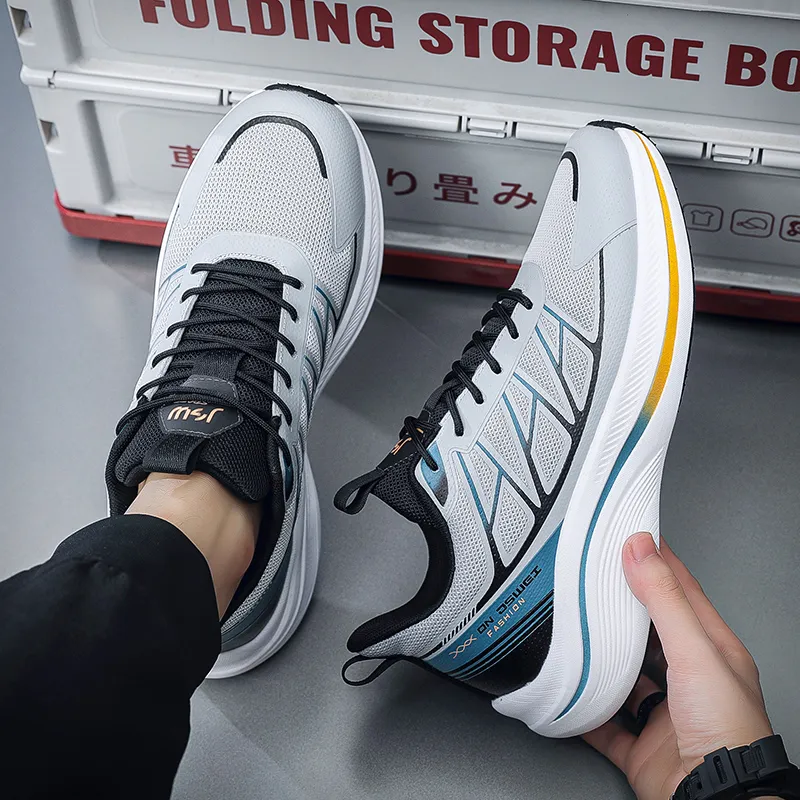 JSWEI Cushioned Slip Resistant Abrasion Resistant Low Top Long Distance Running Running Shoes Men's-12