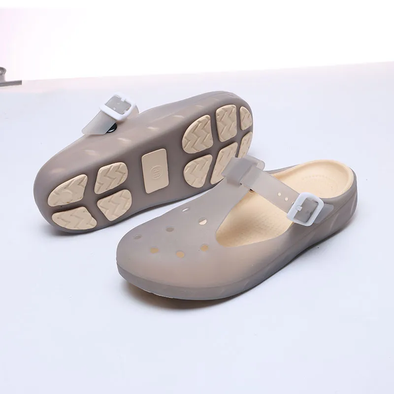 JSWEI Fashion Versatile Lightweight Minimalist Style Closed Toe Sandal Women's-17