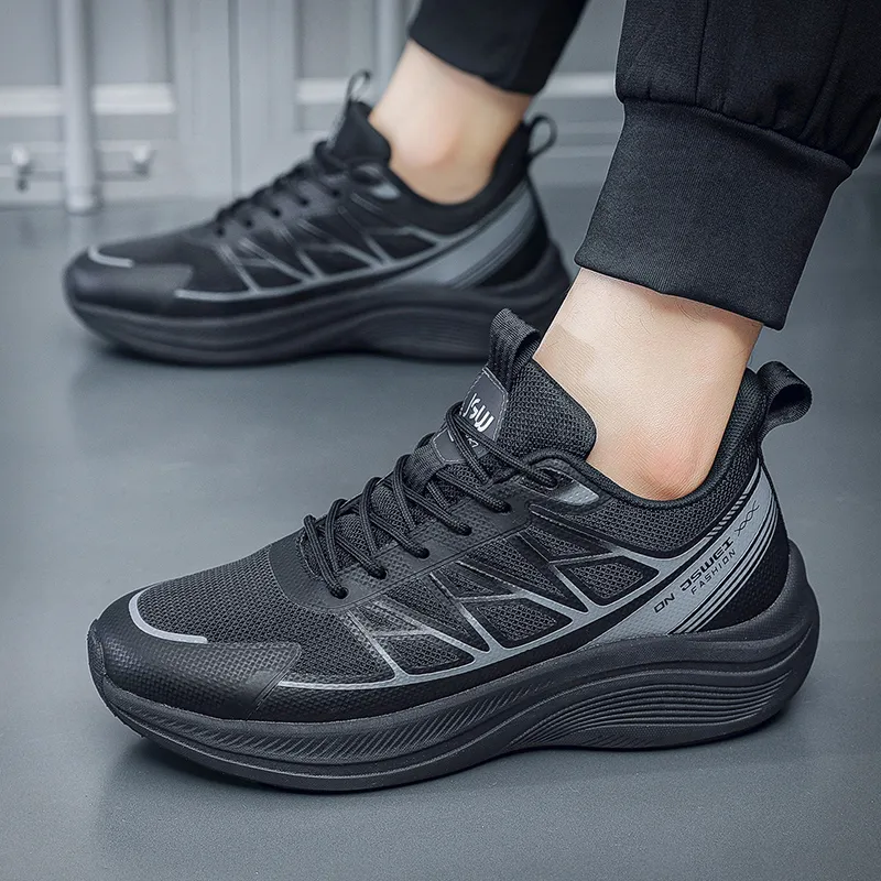 JSWEI Cushioned Slip Resistant Abrasion Resistant Low Top Long Distance Running Running Shoes Men's-5