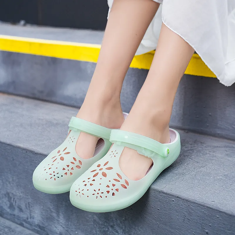 JSWEI Slip Resistant Odor Resistant Abrasion Resistant Wrap toe Slippers Women's-9