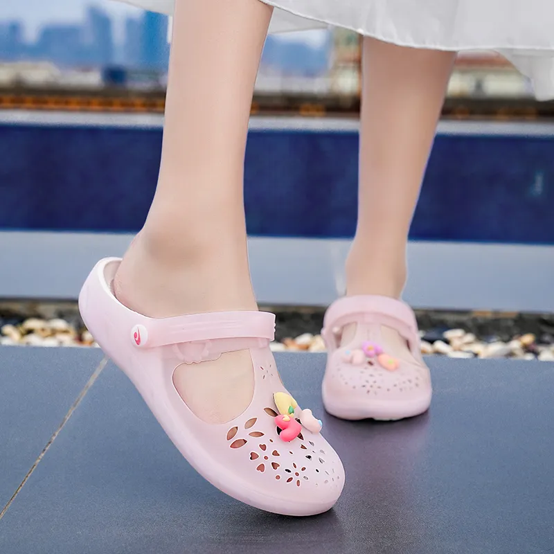 JSWEI Abrasion Resistant Slip Resistant Wrap toe Slippers Women's-4
