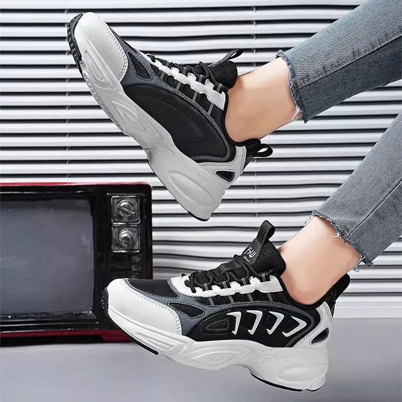 JSWEI Non slip Wear resistant Shock Absorption Low Top Casual Running Shoes Women's-2