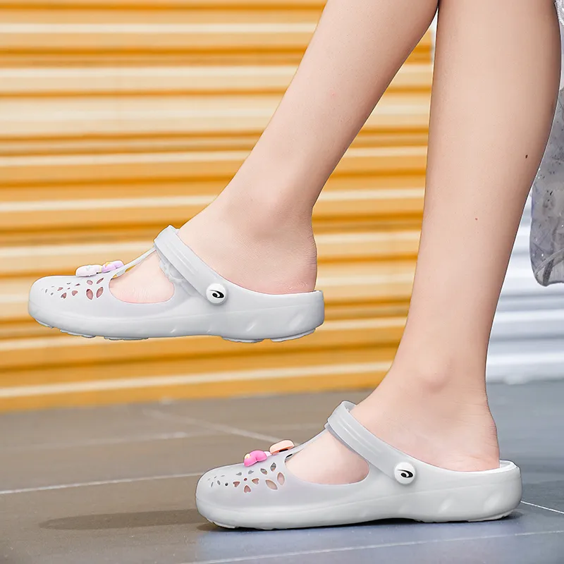 JSWEI Abrasion Resistant Slip Resistant Wrap toe Slippers Women's-20