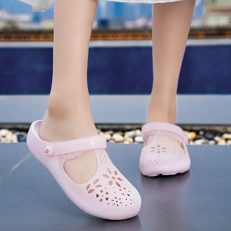 JSWEI Slip Resistant Odor Resistant Abrasion Resistant Wrap toe Slippers Women's-4
