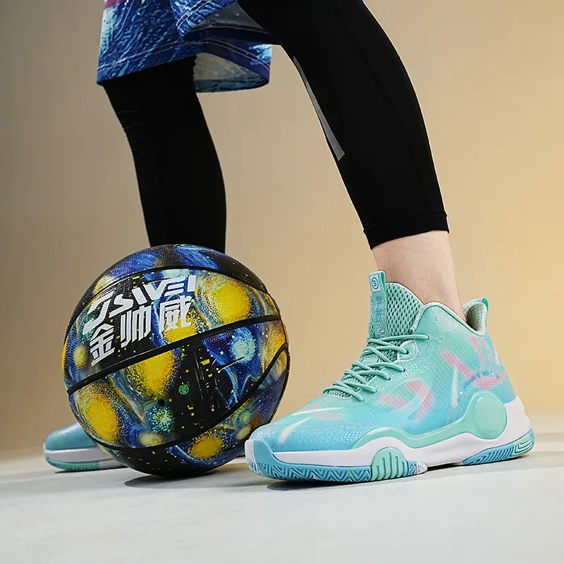 JSWEI Cushioned Slip-Resistant Mid-Top Basketball Shoes Men's-5