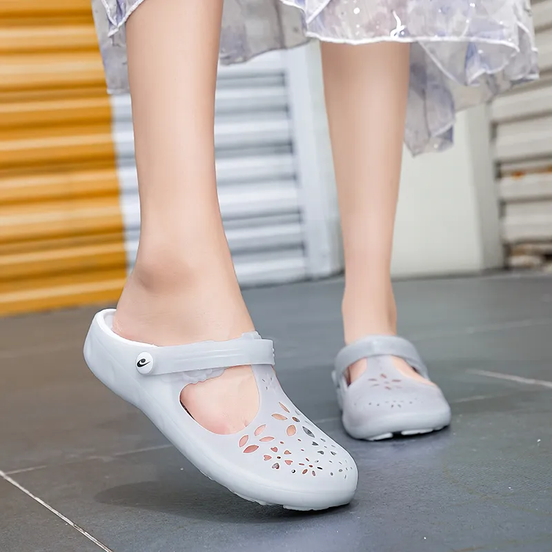 JSWEI Slip Resistant Odor Resistant Abrasion Resistant Wrap toe Slippers Women's-18