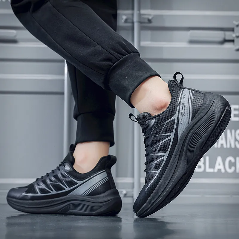JSWEI Cushioned Slip Resistant Abrasion Resistant Low Top Long Distance Running Running Shoes Men's-4