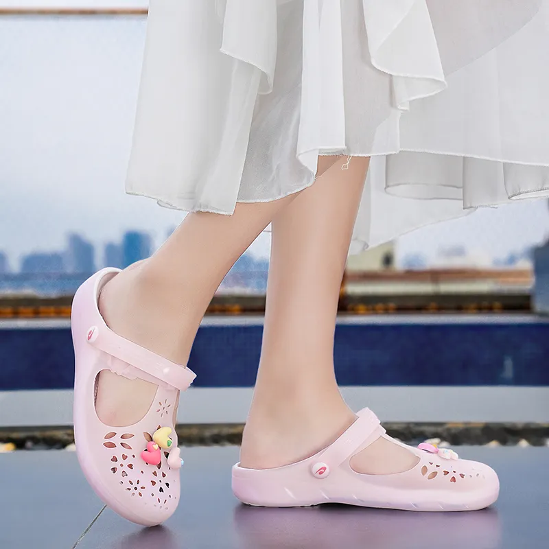 JSWEI Abrasion Resistant Slip Resistant Wrap toe Slippers Women's-3