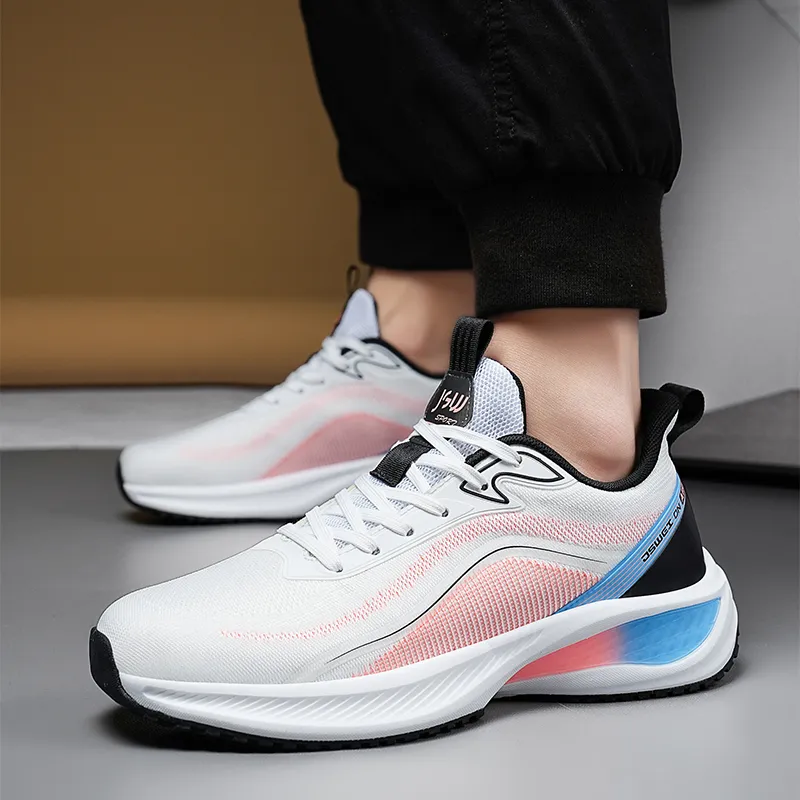 JSWEI Cushioned Slip Resistant Abrasion Resistant Low Top Long Distance Running Running Shoes Men's-3