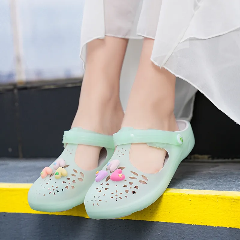 JSWEI Abrasion Resistant Slip Resistant Wrap toe Slippers Women's-9