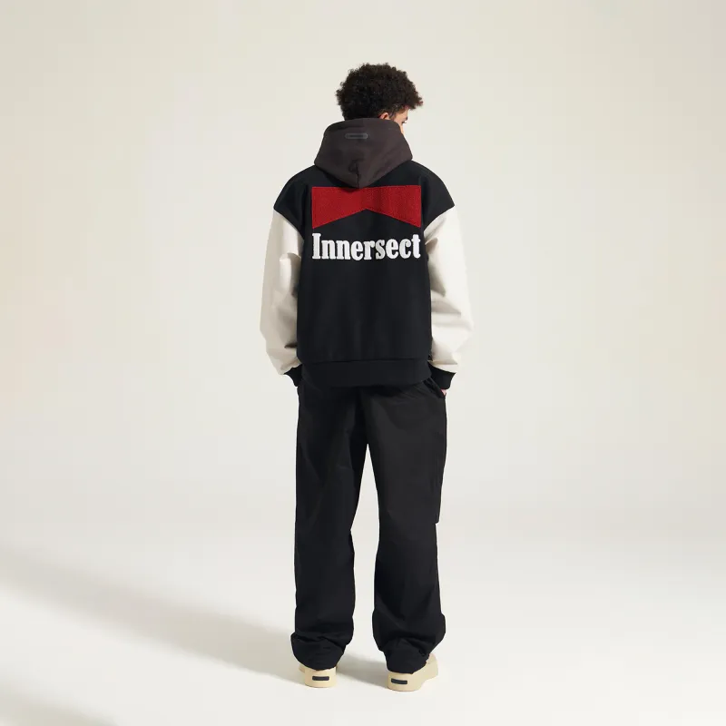 INNERSECT 24FW Fall And Winter Baseball Jacket Unisex Black-3