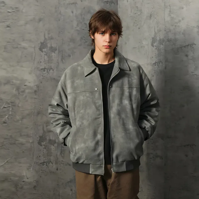 FORCEPULR Leather Jacket Puffer Jacket Unisex-40