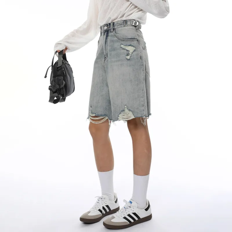 FORCEPULR Denim Shorts Unisex Light Blue-3