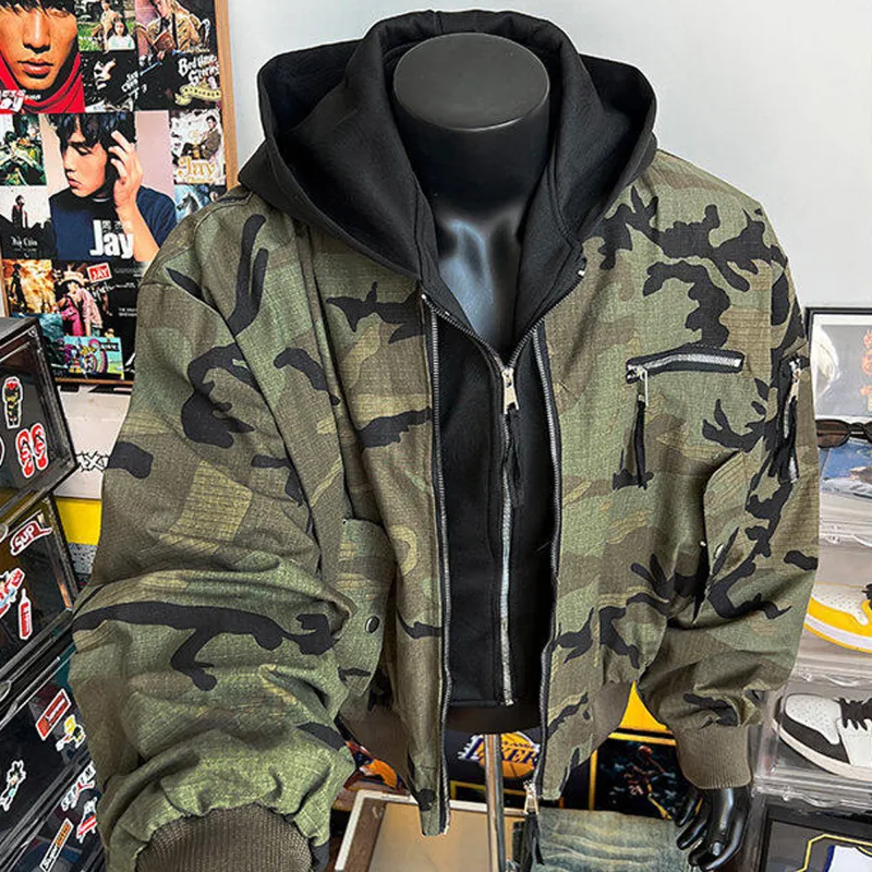 FORCEPULR Jackets Coats Unisex Distressed Camouflage-4