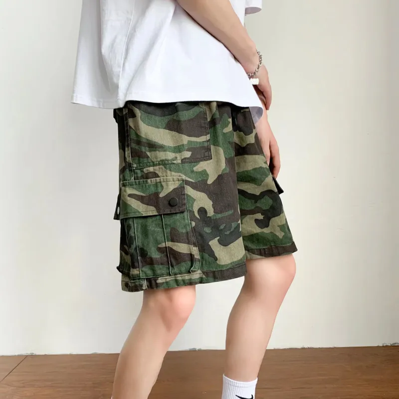 TESTUNG Cargo Shorts Unisex Camouflage-5