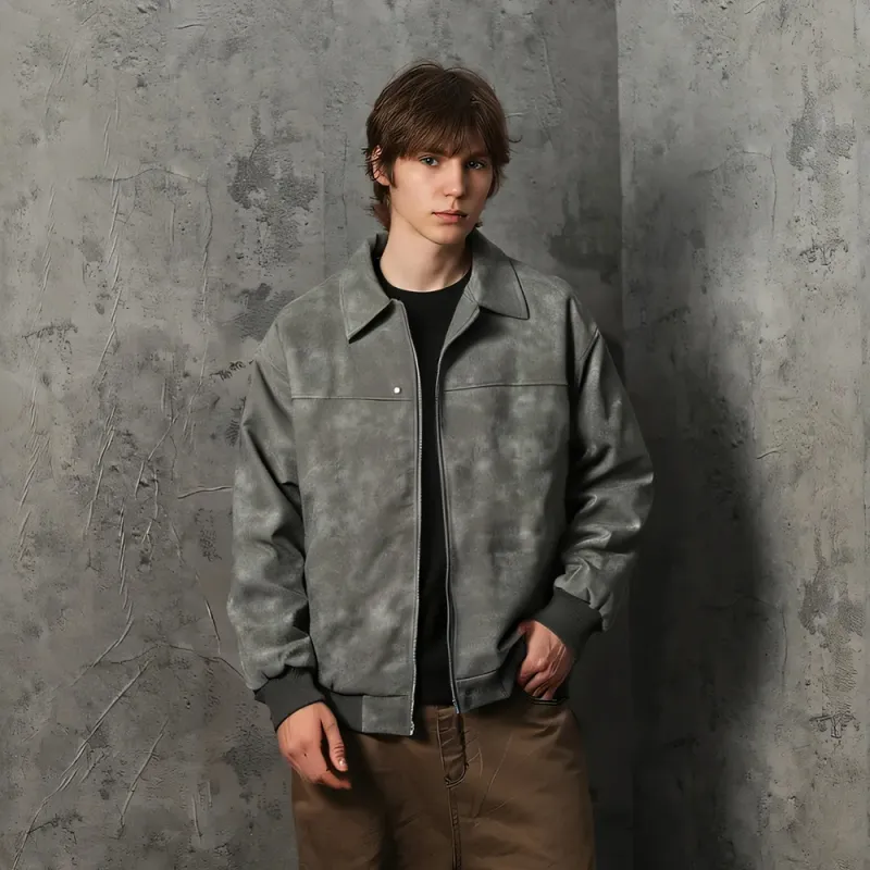 FORCEPULR Leather Jacket Puffer Jacket Unisex-38